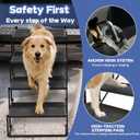 Dog Steps for Car, Truck, SUV, Dog Stairs for Car with Upgraded Non-Slip Surface, Foldable Dog Ramp for Car, Pet Stairs for Large Dogs, 4 Steps