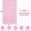 Travel Blanket, Airplane Blanket, Ultra-Soft, Warm & Lightweight, 65x40 in, Outdoor Blanket Essentials for Women, Men & Kids, Included Eye Mask, Luggage Sleeve & Backpack Clip Pink