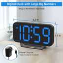 Peakeep Small Digital Alarm Clock for Bedrooms, Loud for Heavy Sleepers Adults, Dimmable Plug in Electric Large Numbers Clock Battery Backup, Slim Clock for Table Office Modern Living Room (BB)