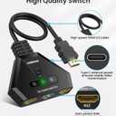 HDMI Switch 4K HDMI Splitter, Automatic HDMI Switch 3 in 1 Out with Pigtail HDMI Cable, 3 Ports HDMI Switcher Support HDCP 2.2 Full HD 4K 1080P 3D for Fire Stick Apple TV PS5 PS4 Xbox PC