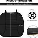 Car Seat Cushion, 1.2" Thick Comfort Memory Foam Auto Seat Pad with Non Slip Bottom, Breathable Driver Seats Pillow Pressure Relief Chair Cushion for Vehicle Office Home (Black)