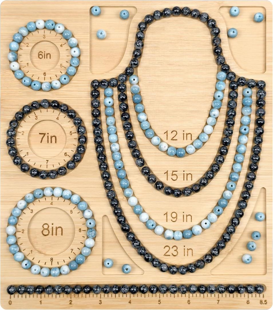 Petoysoso Bead Boards for Jewelry Making, Bamboo Beading Board for Necklace & Bracelet,Jewelry Making Supplies,Bead Tray Supplies DIY, Necklace & Bracelet-M2