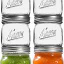 Ieavier 6PCS Wide Mouth Mason Jars 16oz with Airtight Lids and Bands, Canning Jars with Crystal Glass for Food Storage, Spice Jars, Canning, DIY Projects, Jam, Jelly, Honey, Preserving, Drinking