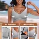 Women's Wireless Bras for Women Full Coverage No Underwire Push Up Bralette Seamless Everyday Bras Comfort Wirefree Padded Regular and Plus with Extender (Grey, Medium) (Gray, M)