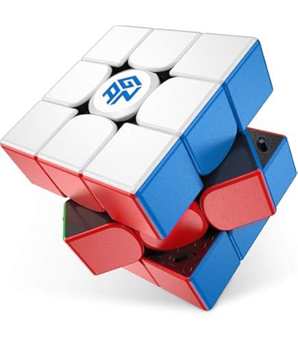 GAN 251 M Pro, 3x3 Magnetic Speed Cube Stickerless Gans 251 Mini Cube Puzzle Toy for Beginner(Frosted Surface Primary Internal)