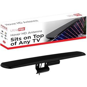 UltraPro Hover Digital TV Antenna Indoor for Smart TV, Long Range HD Local Channels, Easy Mount on Top Design, Supports 4K 1080P HDTV VHF UHF, 360° Reception, 83713