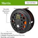 Martin Complete Fly Fishing Kit, 8-Foot 5/6-Weight 3-Piece Fly Fishing Pole, Size 5/6 Rim-Control Reel, Pre-spooled with Backing, Line and Leader, Includes Custom Fly Tackle Assortment, Brown/Green