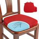 SINOSSO 4 Pack Memory Foam Chair Cushions for Dining Chairs, Friendly Woven Fabric 16" U-Shape Comfortable Kitchen Chair Pads, Removable Slip Resistant Seat Cushions (Set of 4, Red)