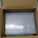 Citylife 1.3 QT 10 Pack Small Storage Bins Plastic Storage Container Stackable Box with Lids for Organizing, Clear White