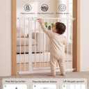 Babelio 26-40" Pressure Mounted Baby Gate for Stairs, PressGuard Dog Gate, White, 30"Tall 26"-40" Wide