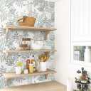 3 x Ismoon Vintage Peel and Stick Wallpaper Floral Removable Wallpaper Boho Grey Contact Paper Sage Green Leaf Self Adhesive Decorative Wall Paper for Bathroom Cabinets Decor Vinyl 16.1inx78.7in (White)