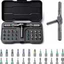 24 in 1 Magnetic Ratchet Screwdriver Set, Multi Bit DIY Magnetic Screwdriver Set with Detachable Ratchet Handle, Portable Precision Repair Tool Kit for Furniture, Electronics, Bicycle