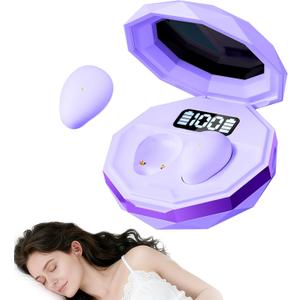 sunvito Sleep Earbuds for Side Sleepers, Mini Invisible Wireless Bluetooth 6.0 Micro Sleep Headphones, Hidden Earbuds with LED Screen for Small Ears Sleeping, Working, Exercise, Hiking(Purple)