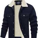 MAGCOMSEN Men's Corduroy Jacket Winter Sherpa Lined Warm Thick Trucker Cargo Coat with 5 Pockets XL