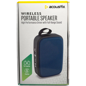 Acoustix Wireless Portable Speaker High Performance Driver With Full Range Sound, Blue