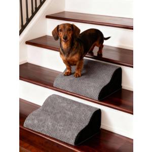 Dog Ramp for Stairs 2Pack, Try Now Risk-Free! Low-Profile Non-Slip Pet Stair Ramps with Washable Cover, Gentle Slope for Senior, Small Short-Legged Dogs and Cats (Corgi, Dachshund)