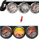 Triple Gauge Kit Oil Volt Water Gauge 3 in 1 Car Meter Auto Gauge Temp Gauge Temperature Oil Pressure Gauge Sensor US(Three in one)
