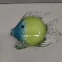 LCCCK Large Glass Fish Figurines Hand Blown Glass Fish Statue and Sculpture Home Decor, Murano Animal Tropical Sea Glass Paperweights for Desk, Glass Aquarium Coastal Beach Decorative (Green)