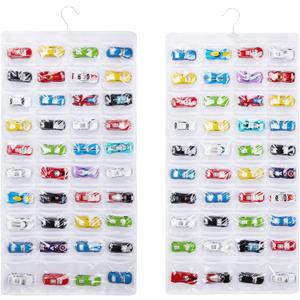 Storage Case Compatible with 80 Hot Wheels Matchbox Cars, Double-Sided Hanging Display Case for Hot Wheels Fits for 80 Toy Cars (80 Slots-White)