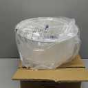 16" Dual Drum 3-Light Semi Flush Mount Ceiling Light, White Classic Fabric Linen Shade Design for Living Room, Bedroom, Kitchen, Dining Room, Hallway and Entryway (Black)