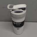 BlenderBottle Strada Shaker Cup Insulated Stainless Steel Water Bottle with Wire Whisk, 24-Ounce, White