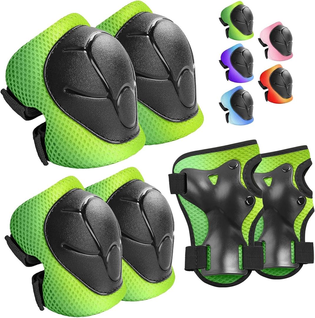 Wemfg Kids Protective Gear Set Knee Pads for Kids 3-14 Years Toddler Knee and Elbow Pads with Wrist Guards 3 in 1 for Skating Cycling Bike Rollerblading Scooter