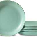 Dinner Plates Set of 6, 10 Inch Stoneware Plates for Salad, Appetizer, Dessert, Farmhouse Dinnerware Dishes for Christmas Thanksgiving Gift, Microwave & Dishwasher Safe, Matte Turquoise