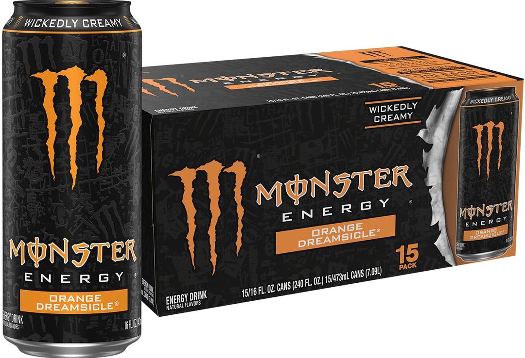Monster Energy Orange Dreamsicle, Energy Drink, 16 Ounce (Pack of 15) (EXP 02/26/27)