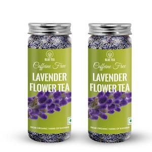 BLUE TEA - Lavender Tea - 2.1 Oz (Pack of 2) - Loose | MOOD ENHANCING TEA | Herbal Tea - Flower Based - Vegan - Non-GMO - Calming Tea - Gluten Free | Reusable Pet Jar (EXP 02/06/26)