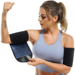 Wonderience Arm Trimmers for Women Pair Sauna Sweat Arm Shaper Bands Adjustable Arm Trainer Toner Sleeves for Sports Workout (Blue)