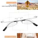 Bifocal Reading Glasses For Women Fashion, Photochromic Rimless Presbyopia Glasses Men-Anti UV/Blue Light +1.50