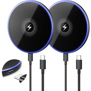 Wireless Charger 2Pack 6FT 15W Samsung Magnetic Wireless Charger Fast Charging Pad for Samsung Galaxy S25 Ultra/S24 FE/S23 Ultra/S22/S21/Z Google Pixel 9 8a 7a 8 7 Pro | Strong Magnet Technology