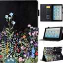 Case for Fire HD 10 Tablet (9th/7th/5th Generation, 2019/2017/2015 Release), PU Leather Folio Stand Cover Case for Fire HD 10 9th Generation/7th Generation, Auto Sleep Wake - Flowers