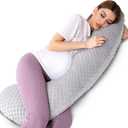 Treeking-Pregnancy Pillows - Soft and Comfortable Pregnancy Body Pillow for Side Sleeping, Durable and Stretchy Maternity Pillow Suitable for Head, Neck and Abdominal Support