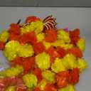 5PCS Artificial Marigold Garland with Lotus and Bell for Diwali Decoration, Marigold Long Strands for Indian Wedding Pooja Puja Decor, Flowers Garland for Christmas Thanksgiving New Year (5pcs Yellow Orange)