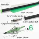 IRQ 20 Inch Carbon Crossbow Bolt and Crossbow Broadheads Set, 12 Pcs Hunting Carbon Arrows for Crossbow with 3 Blade Broadheads 6 Pcs for Archery Practise Hunting Crossbow Arrows