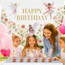 Fairy Birthday Party Decorations for Girls  Fairy Cupcake Toppers with Banner or Backdrop, Fairy Tale Theme Baby Shower & Party Supplies (Cupcake Topper + Backdrop)