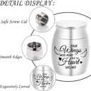 4 Pieces Small Keepsake Urns for Human Ashes Mini Cremation Urns for Memorial Ashes Holder-Your Wings were Ready, But My Heart was Not (4 pcs Silver urn - Your are Wings)