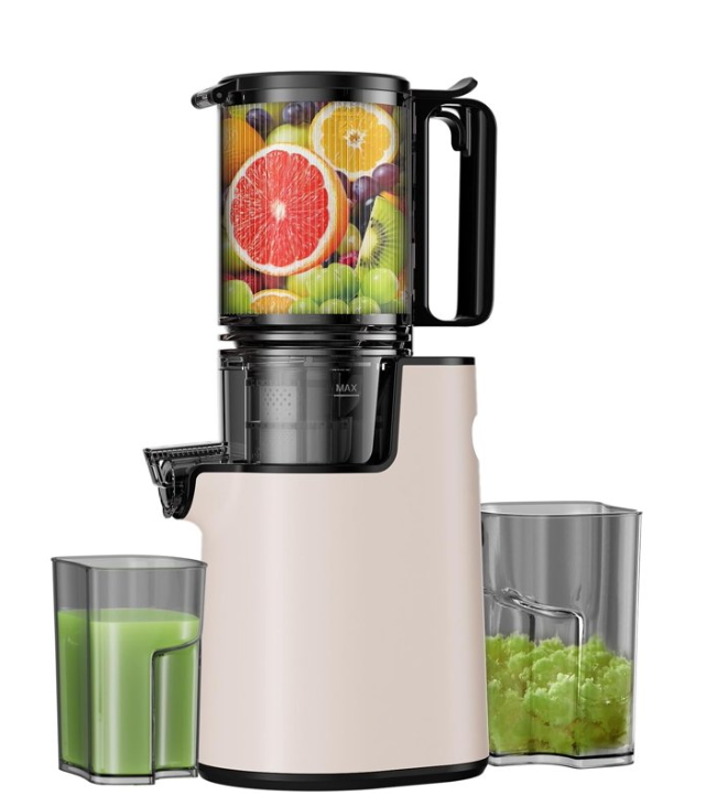 Cold Press Juicer, Masticating Juicer with 5.4" Wide Feed Chute, 350w Slow Juicer Machines Fit Whole Vegetables and Fruits with High Juice Yield, Easy to Clean (Pink)