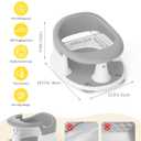 Baby Bath Seat for Babies 6 Months & Up, Bath Seats for Babies Sitting Up, 3 Baby Bath Toys, Open Design, Non-Slip, Compact Toddler Bath Seat. (Grey)