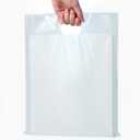 Choice Marts 100 Clear Bags With Handles 12"x15" Great For Merchandise Retail and Shopping 2 Mil Thick Plastic Gift Bags With Handles