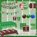 Football Birthday Party Decorations Football Party Supplies Football Plates Napkins Banner Tablecloth Tableware Set for Football Game Day Tailgate Party Decorations, Serve 24