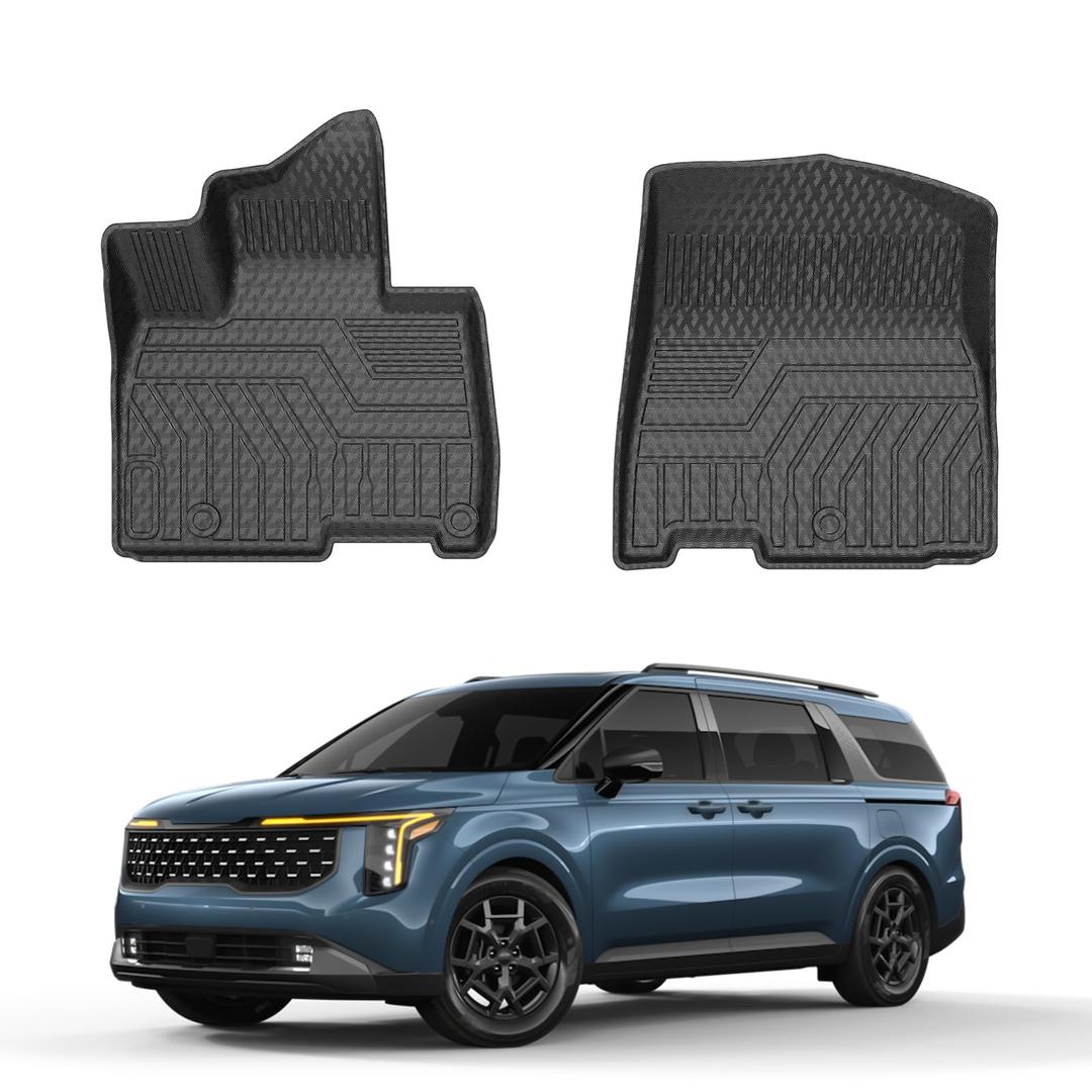 Mixsuper Floor mat for Kia Carnival MPV 2022-2026 8 Seats(Not for Hybrid or Prestige Models),All Weather TPE Floor Liners Protection for Carnival Accessories,1 Row Anti-Slip Car Mats, Black
