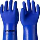 LANON 6 Pairs PVC Chemical Resistant Gloves, Heavy-Duty Rubber Gloves, Acid, Alkali and Oil Protection, Non-Slip, XXL (2X-Large (Pack of 6))