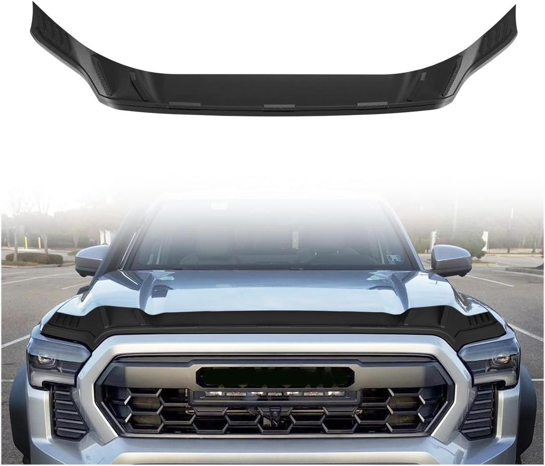 TripleAliners Hood Deflector Protector Compatible with 2024 2025 2026 Toyota Tacoma Accessories Hood Protector TPE Bug Deflector Shield Replacement