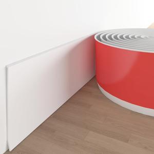 Vinyl Wall Base Baseboard Molding Trim 4" Flexible Self Adhesive Rubber Wall Base Moulding Trim Peel and Stick Design(20Ft, White)