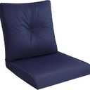 Pauwer Outdoor Chair Cushions Set, 22x24 Inch Waterproof Deep Seat Cushions for Outdoor Furniture, High Resilience Foam Patio Furniture Cushions with 22x22 Back Cushion for Chair Sofa Couch, Navy Blue