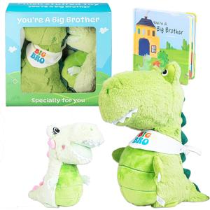 Big Brother Gift for Boy for Older Siblings of New Baby Includes Plush Dinosaur with Storybook, Ideal Birthday & Special Occasion Gift for Boys (Big Brother/Little Sister)