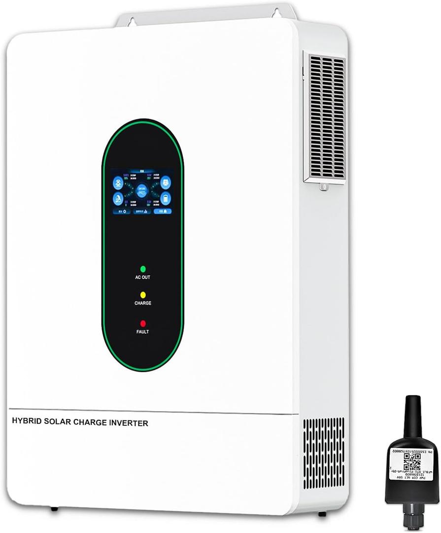 12000W All in One Solar Hybrid Inverter with WiFi, Max. 6 Parallel, 48V Split Phase, Built-in 2 MPPT Solar Charge Controller, 48V DC to 120V-240V Inverter for Home, RVs, Lead Acid/Li