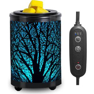 Leyoue Electric Wax Melt Warmer with Timer - PTC Heating Plate & 7 Colors LED Changing Light, Fragrance Warmer for Home, Office, Gifts & Decor (Black Forest) (New Timer Function)